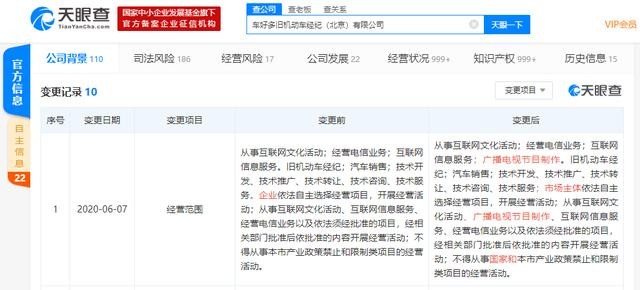 瓜子二手车关联公司进军内容制作，经营范围新增广播电视节目制作